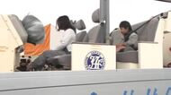シートベルトの効果など体験　広島市西区でイベント　多くの家族連れでにぎわう
