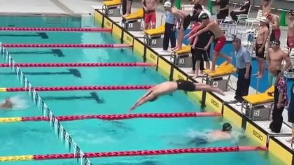 中国四国学生水泳選手権　岡山大・村上選手が男子１００自を３連覇　 青井選手（中国学園大）も力強い泳ぎ