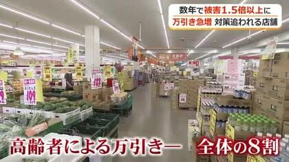 万引き被害が急増　福井ではここ数年で1.5倍に　高齢者による食料品の万引きが全体の8割を占める店も　「死活問題」対応急ぐも減少に至らず