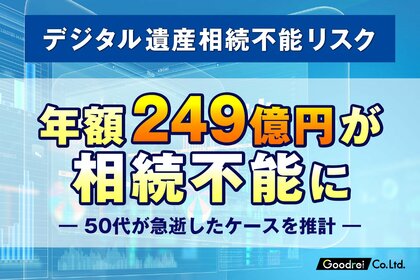 【調査報告】50代の急逝に伴う「デジタル資産」の消失額、年間約249億円に達すると推計