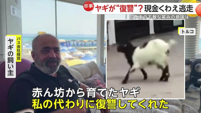 インタビューに答えていたヤギの飼い主(IHA)