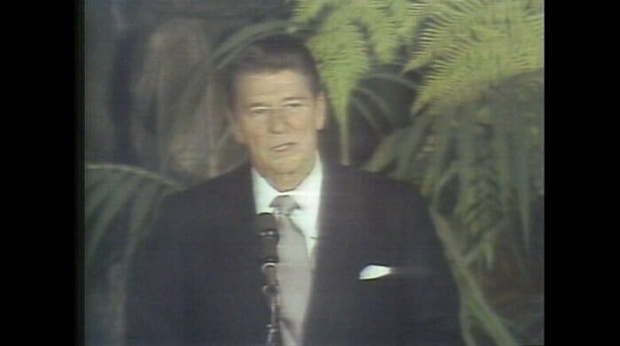 人質が解放されたことを明らかにしたレーガン大統領（1981年1月20日）