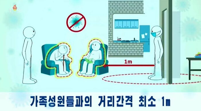 自宅隔離の場合、家族の間でも1メートル距離をあけるよう推奨