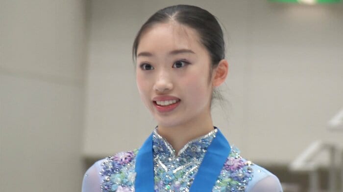 全国中学校スケート大会で2度目の優勝をした岡田