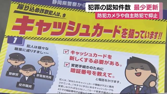 犯罪認知件数は統計以来最少 特殊詐欺は手口多様化 静岡県警