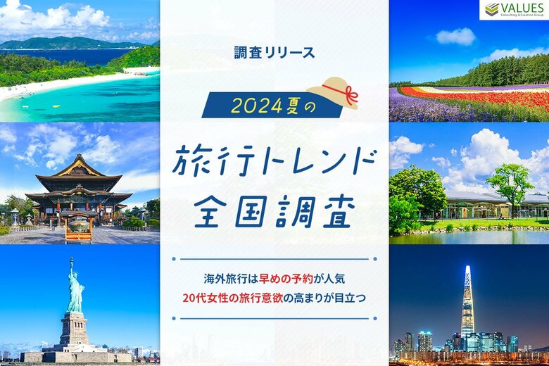 【調査リリース】2024年夏の旅行トレンド全国調査　海外旅行は早めの予約が人気、20代女性の旅行意欲の高まりが目立つ