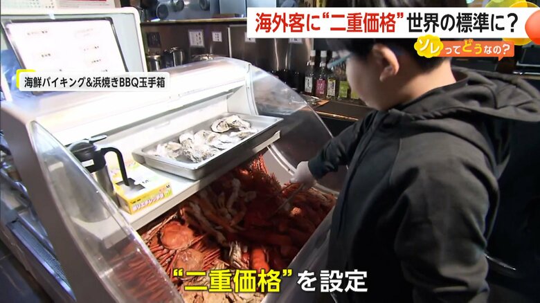 二重価格を設定する東京・渋谷区の海鮮バイキング店