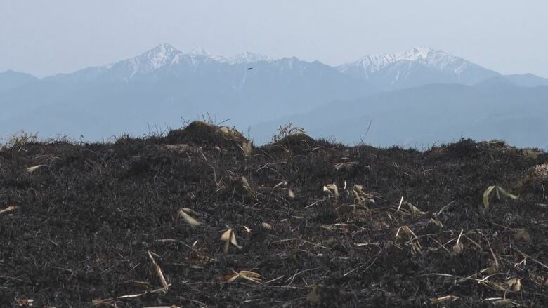 大規模な山火事が発生した霧ヶ峰高原（5月5日）