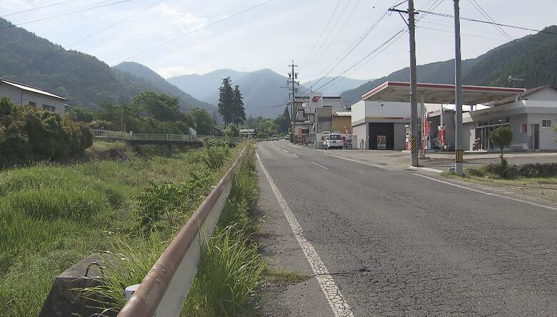 クマの目撃があった県道（長野市若穂保科）