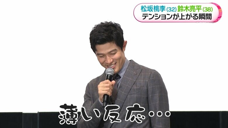 会場の薄い反応に消沈