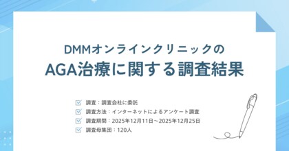 DMMオンラインクリニックのAGA治療に関するアンケート調査結果