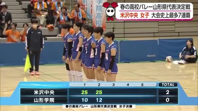 25-10、25-12と山形学院を寄せつけない強さを見せつける米沢中央