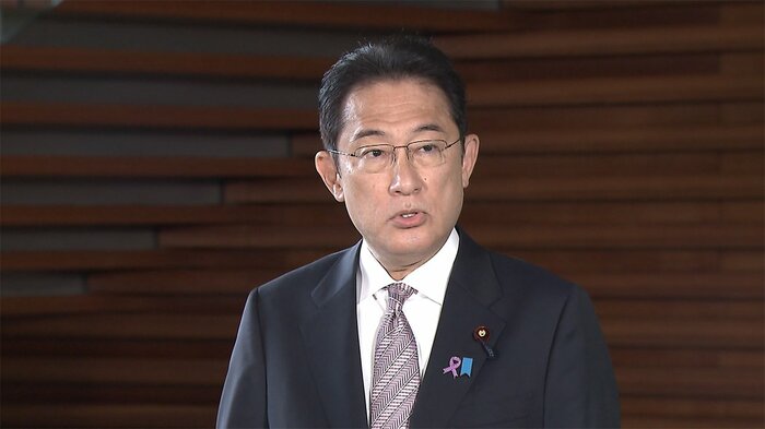 大谷選手MVP受賞についてコメントする岸田首相(9時20分ごろ 首相官邸)