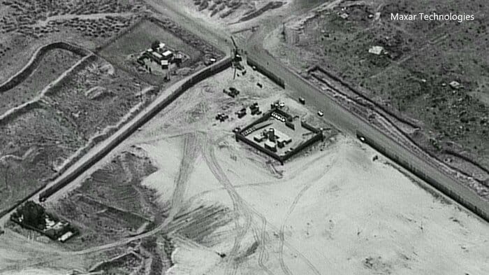 エジプト・ガザ境界付近の建設現場の衛星画像(2024年2月21日撮影)