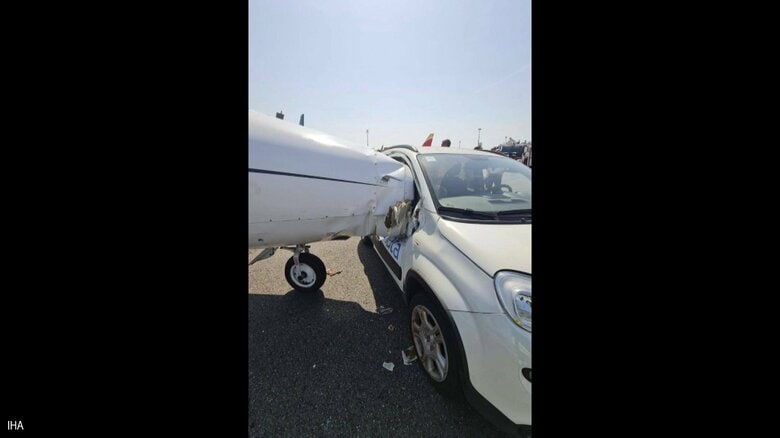 イタリアの空港でプライベートジェット機と車が衝突｜FNNプライムオンライン