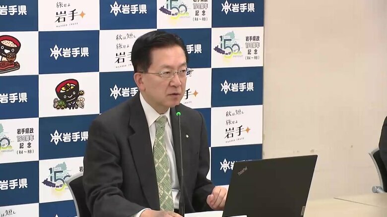 岩手県の達増知事（クマ対策を協議する県の部局長会議）