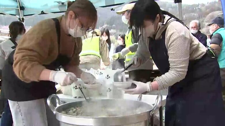 山形県最上町の職員など9人が炊き出し