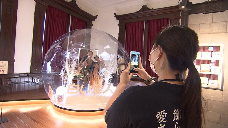 白い恋人スノードームでの撮影