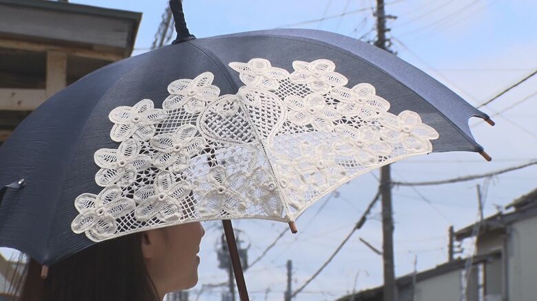 バテンレースを使用した日傘