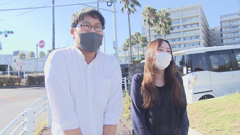 鹿児島大学病院での治療を終えた後の竹永夫妻（2024年8月2日）