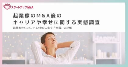 【起業家のM&A後のキャリアや幸せに関する実態調査】起業家の47.3%、M&A後の人生を「幸福」と評価