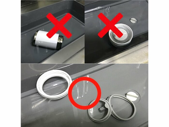 本体やキャップのつけ置きはNG、パッキンはOK(提供:和平フレイズ)