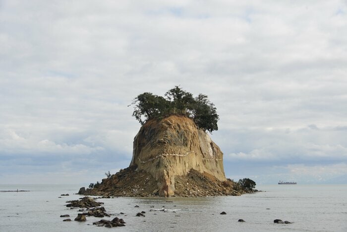 2024年1月29日の見附島(珠洲市) 令和6年能登半島地震アーカイブ(提供者:石川県)/(CC BY-NC-SA)