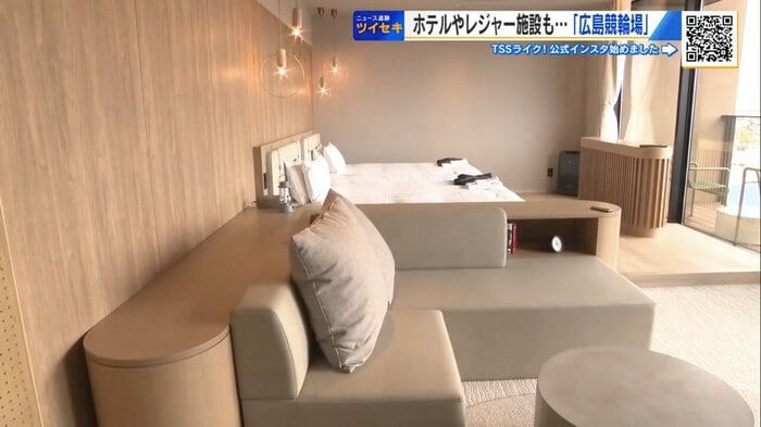 レース開催期間を除き一般宿泊可。競輪場を一望できる客室も