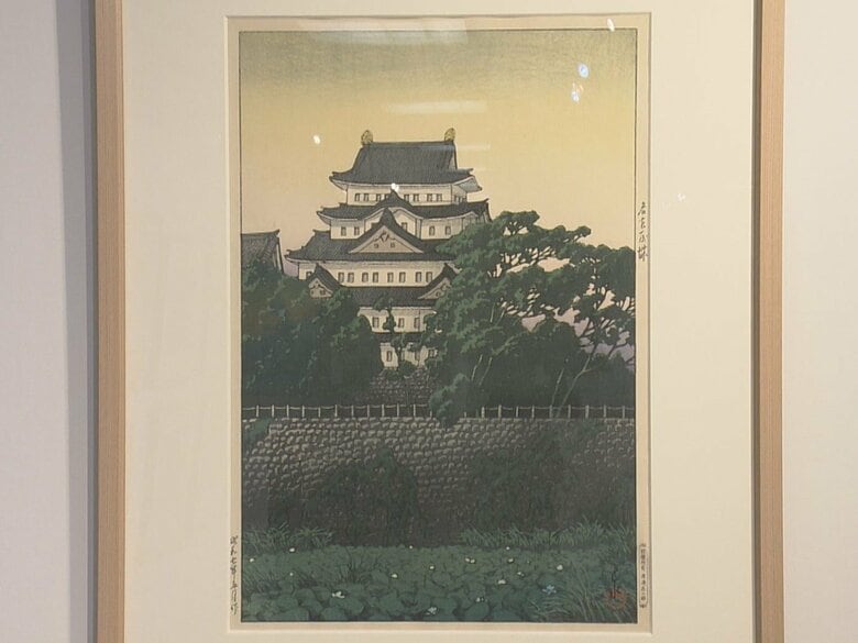 川瀬巴水が名古屋城を描いた版画など…有名作家のアート作品を集めたチャリティ展示即売会 名鉄百貨店で4/15まで｜FNNプライムオンライン