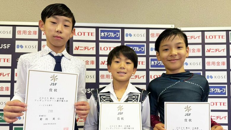 ノービスB男子表彰台（東北・北海道選手権）