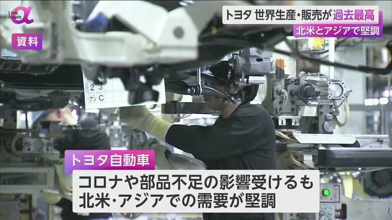 トヨタ自動車の工場の様子