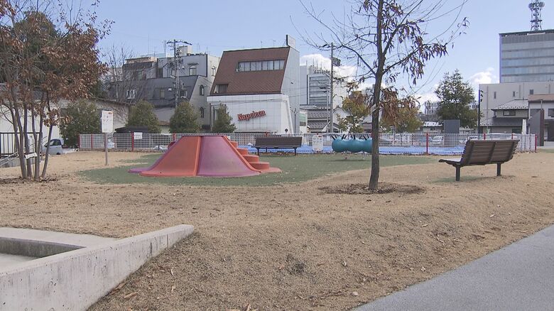閑散とした公園　セントラルスクゥエア（長野市　1月25日）