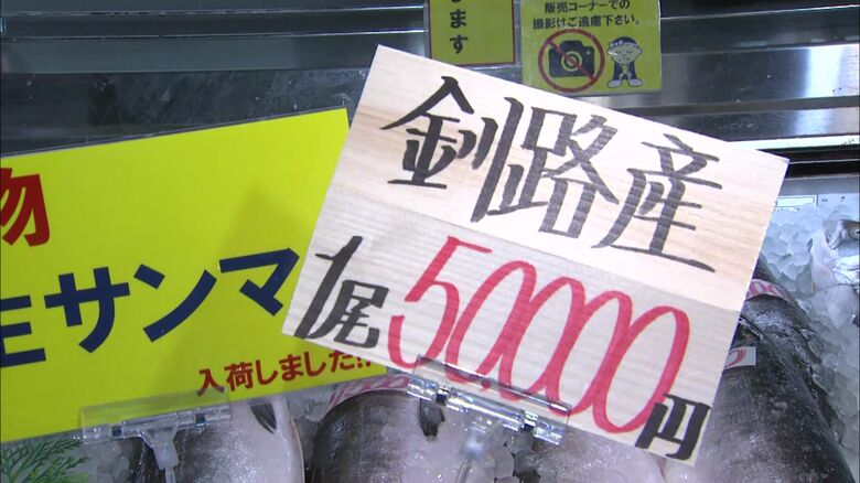 釧路の鮮魚店では1匹5万円で店頭に並んだ
