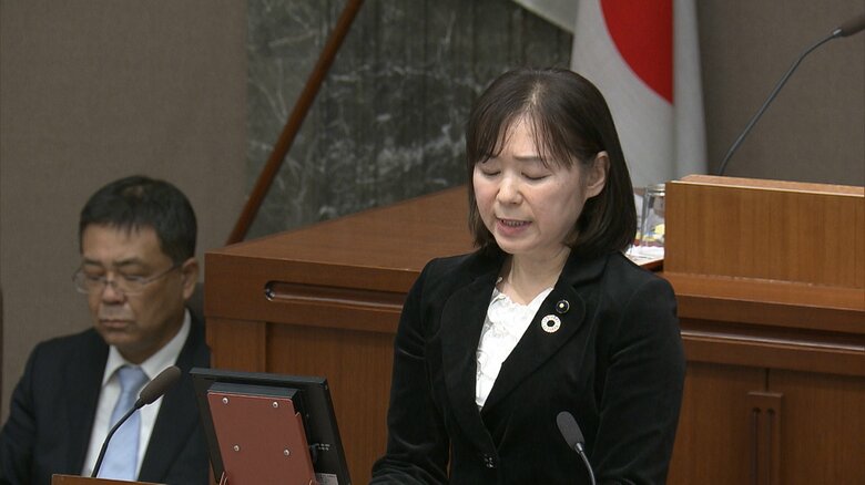 川勝知事に苦言を呈した公明党県議団・盛月議員（3月18日）