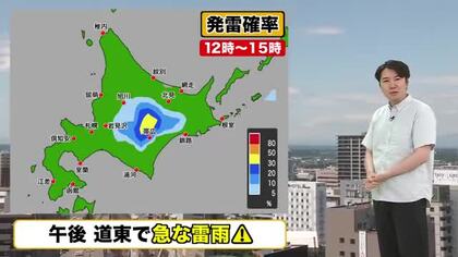 【北海道の天気 1日(水)】7月スタート　午後は道東で局地的な雷雨に注意！内陸は25℃以上で真夏並みの暑さに　週末にかけても暑さ続く