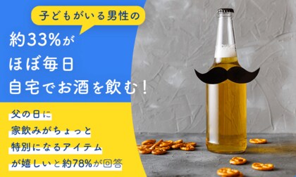 子どもがいる男性の約33%がほぼ毎日自宅でお酒を飲む！父の日に「家飲みがちょっと特別になるアイテム」が嬉しいと約78%が回答