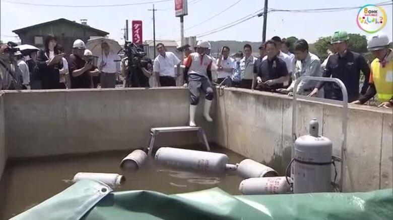 西日本豪雨ではガス容器流出も…県ＬＰガス協会が「中核充填所」指定工場で水害を想定した防災訓練【岡山】｜FNNプライムオンライン