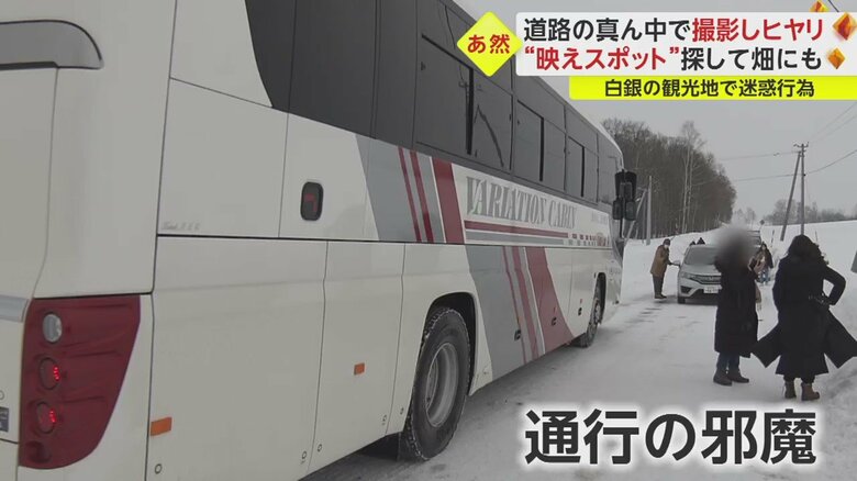 観光バスが通れない