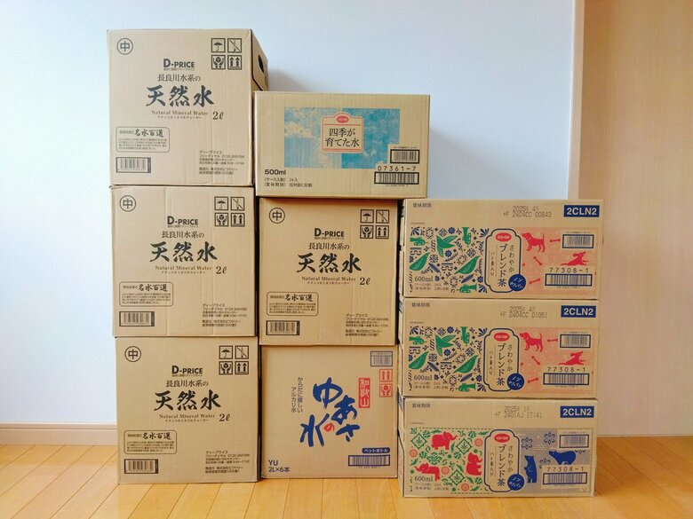 わが家の水とお茶のストック