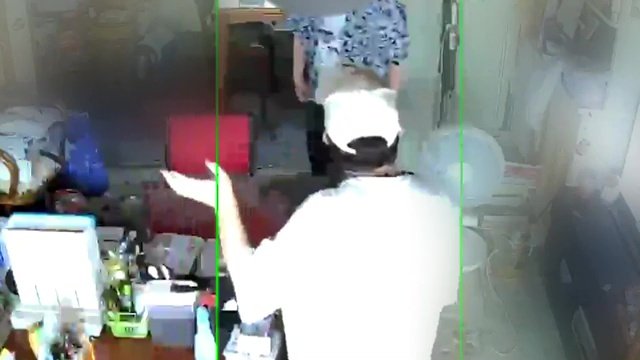 映像提供：被害者家族　受け子とみられる男