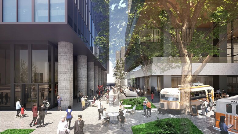 アーティゾン美術館とTODA BUILDINGの間の歩行者専用道路