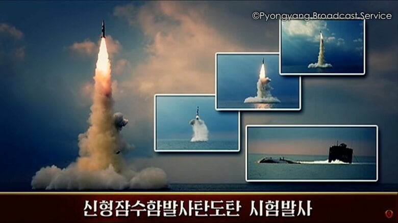 記録映画で報じられたSLBM（潜水艦発射弾道ミサイル）の発射試験