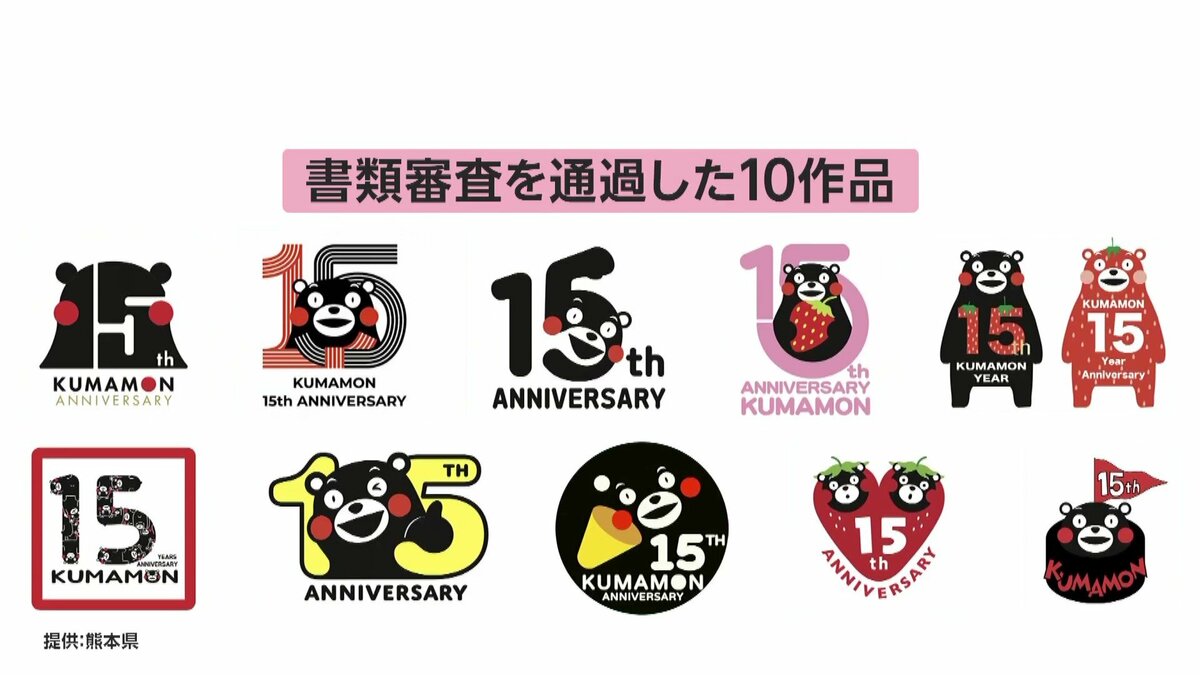 デビュー15周年を迎える「くまモン」の“記念ロゴ”を決めるファン投票がきょうまで 応募は国内だけでなく中国や台湾からも｜FNNプライムオンライン