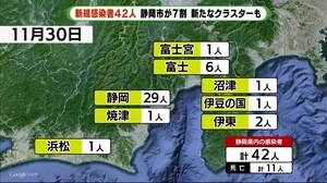 静岡・新型コロナ 県内42人 うち29人は静岡市 新クラスターも