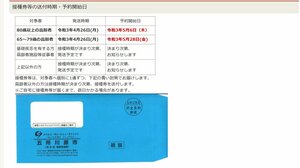 五所川原市 新型コロナワクチンの高齢者向け接種スケジュールを発表