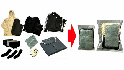 旅行にも応用可！避難用衣類のパッキング術。コンパクトに下着を隠せるたたみ方とＡ4サイズに圧縮するテクニック