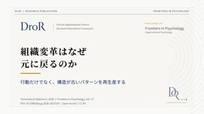 組織変革はなぜ「元に戻る」のか──COSが組織の安定を「能動的に再生産される動的状態」として再定義