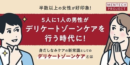 【デリケートゾーンケアに対する意識調査】5人に1人の男性がデリケートゾーンケアを行う時代に!約半数以上の女性はデリケートゾーンケアを行っている男性に好印象を抱いている!