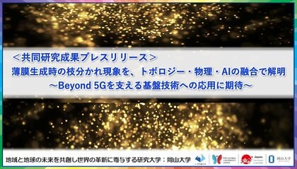 薄膜生成時の枝分かれ現象を、トポロジー・物理・AIの融合で解明~Beyond 5Gを支える基盤技術への応用に期待~〔東京理科大学, 岡山大学, 京都大学, 東北大学, 筑波大学〕