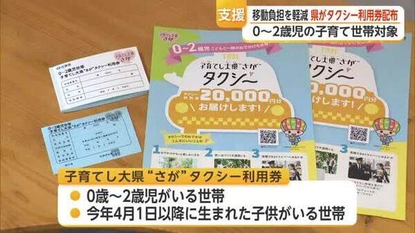 2歳児までの子育て世帯の移動負担軽減へ 県が2万円分のタクシー利用券